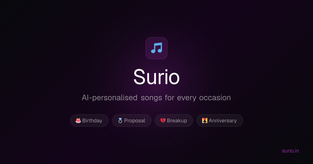 AI Personalised Song Generator — Birthday, Proposal, Breakup Songs | Surio